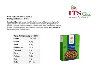 GITS - CHANA MASALA VEGETARIANO 300 gr