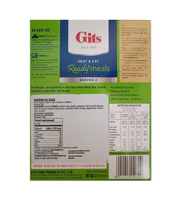 GITS - SARSON KA SAAG VEGETARIANO 300 gr