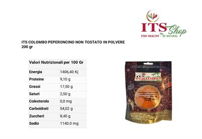 ITS COLOMBO PEPERONCINO NON TOSTATO IN POLVERE  200 gr