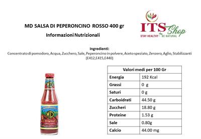 MD SALSA DI PEPERONCINO ROSSO 400 gr