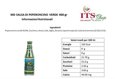 MD SALSA DI PEPERONCINO VERDE 400 gr