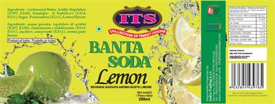 ITS BANTA - BEVANDA GASSATA GUSTO LIMONE BOTTIGLIA DI VETRO  200 ml